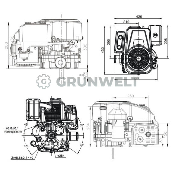 Benzinmotor Grünwelt GW-1P90F