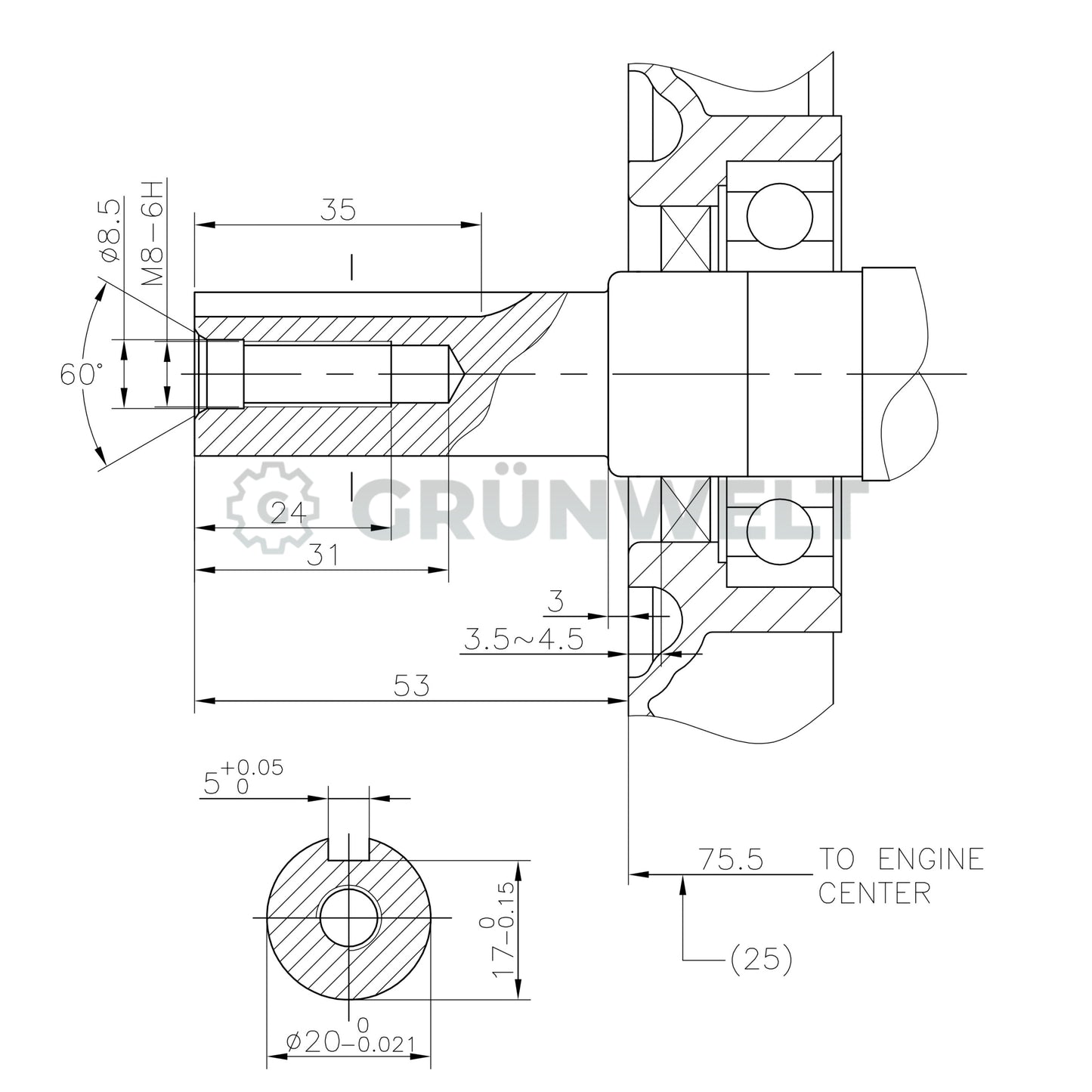 Benzinmotor Loncin LC168F-2H