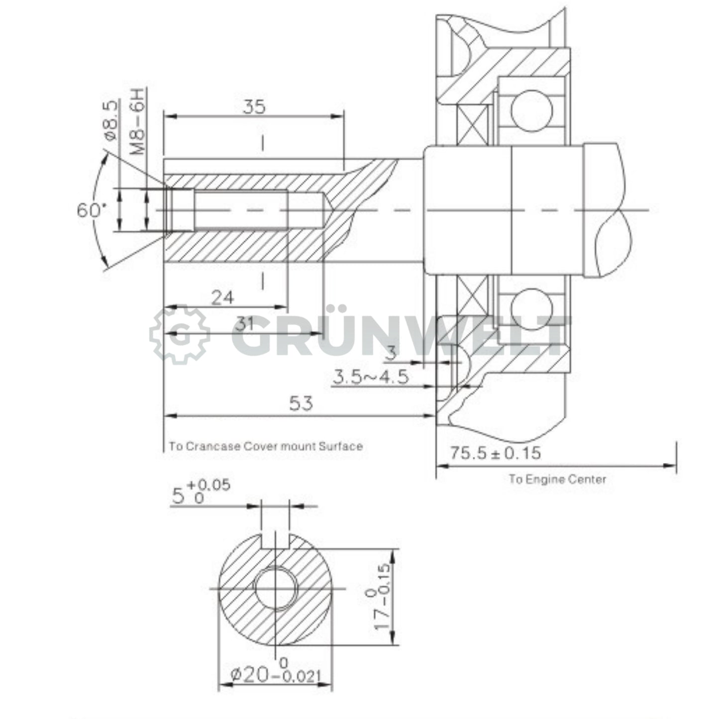 Loncin LC170F-2 (20 mm) gasoline engine