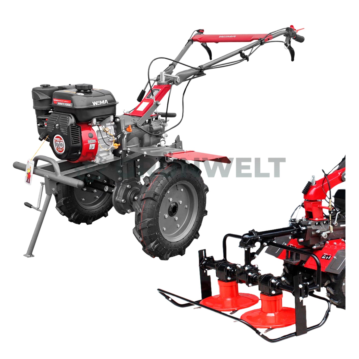 Motorhacke Weima WM1100C-6 mit Kreiselmäher (ohne Getriebe- und Motoröl)
