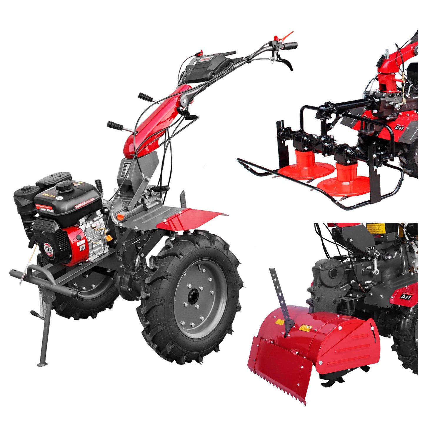 Rototiller Weima WM1100C-6 DIFF Deluxe SET with rotary tiller and rotary mower (without gearbox and engine oil)
