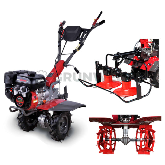 Motorhacke Weima WM1000N-6 SET mit Kreiselmäher und Eisenrädern (ohne Getriebe- und Motoröl)