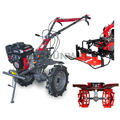 Motorhacke Weima WM1100C-6 DIFF SET mit Kreiselmäher und Eisenrädern (ohne Getriebe- und Motoröl)