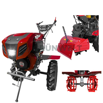 Motorhacke Weima WM1100BE-6 DIFF Deluxe SET mit Bodenfräse und Eisenrädern (ohne Getriebe- und Motoröl)