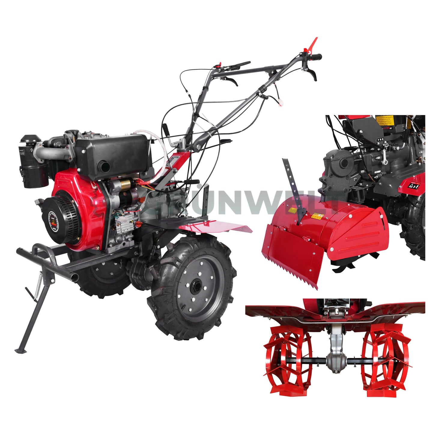 Motorhacke Weima WM1100BE-6 DIFF mit Bodenfräse und Eisenrädern (ohne Getriebe- und Motoröl)