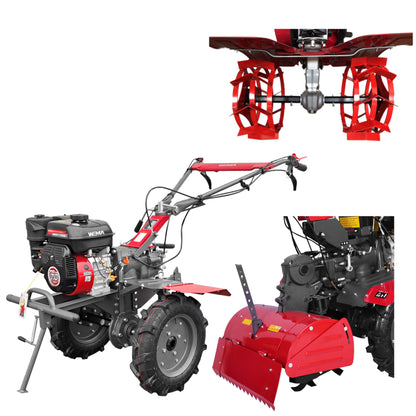 Motorhacke Weima WM1100C-6 mit Bodenfräse und Eisenrädern (ohne Getriebe- und Motoröl)