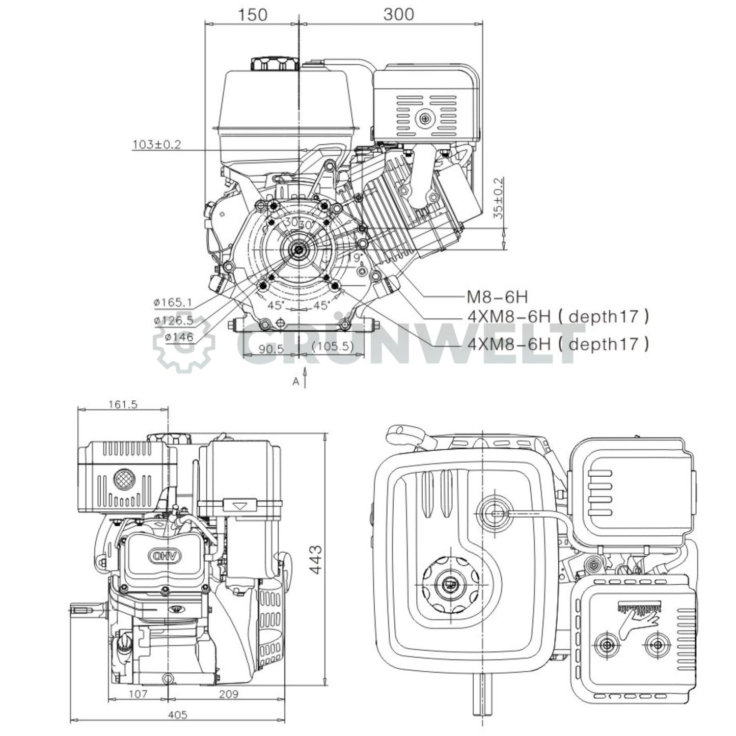 Benzinmotor Loncin G390F