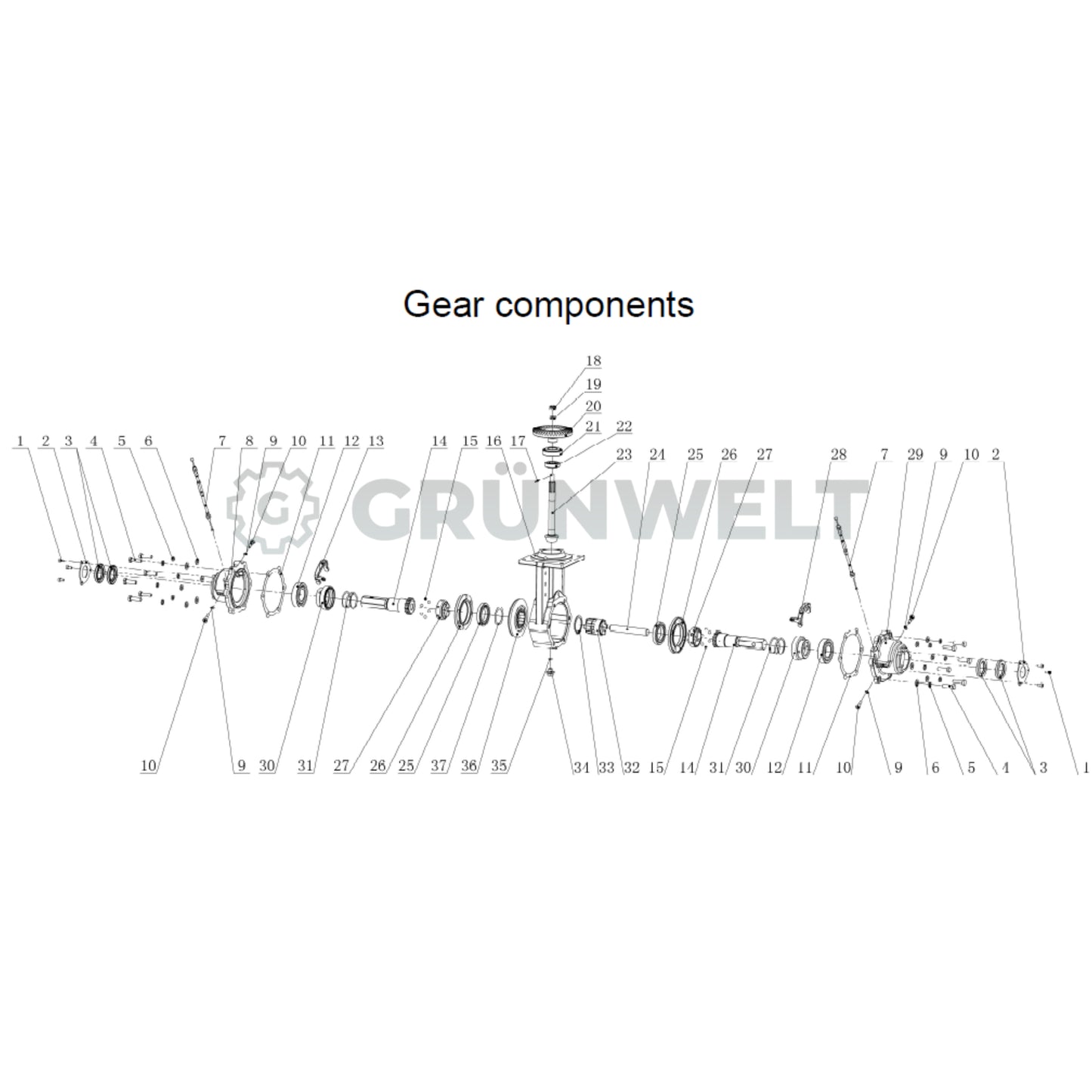 Ersatzgetriebe Grünwelt GW-EG1100 für Motorhacken mit Achsensperre