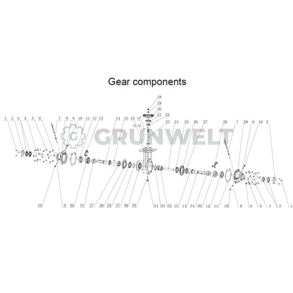 Ersatzgetriebe Grünwelt GW-EG1100 für Motorhacken mit Achsensperre