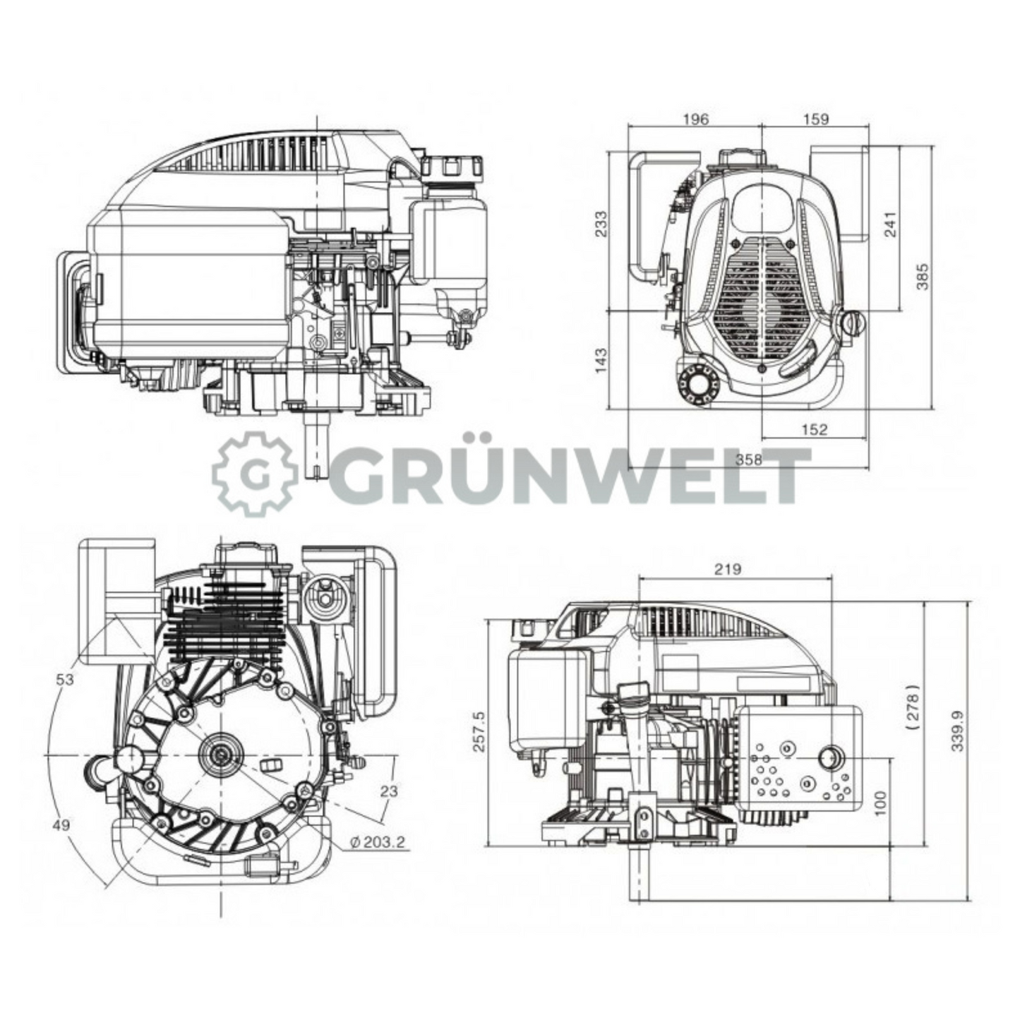 Benzinmotor Grünwelt GW-1P70FA