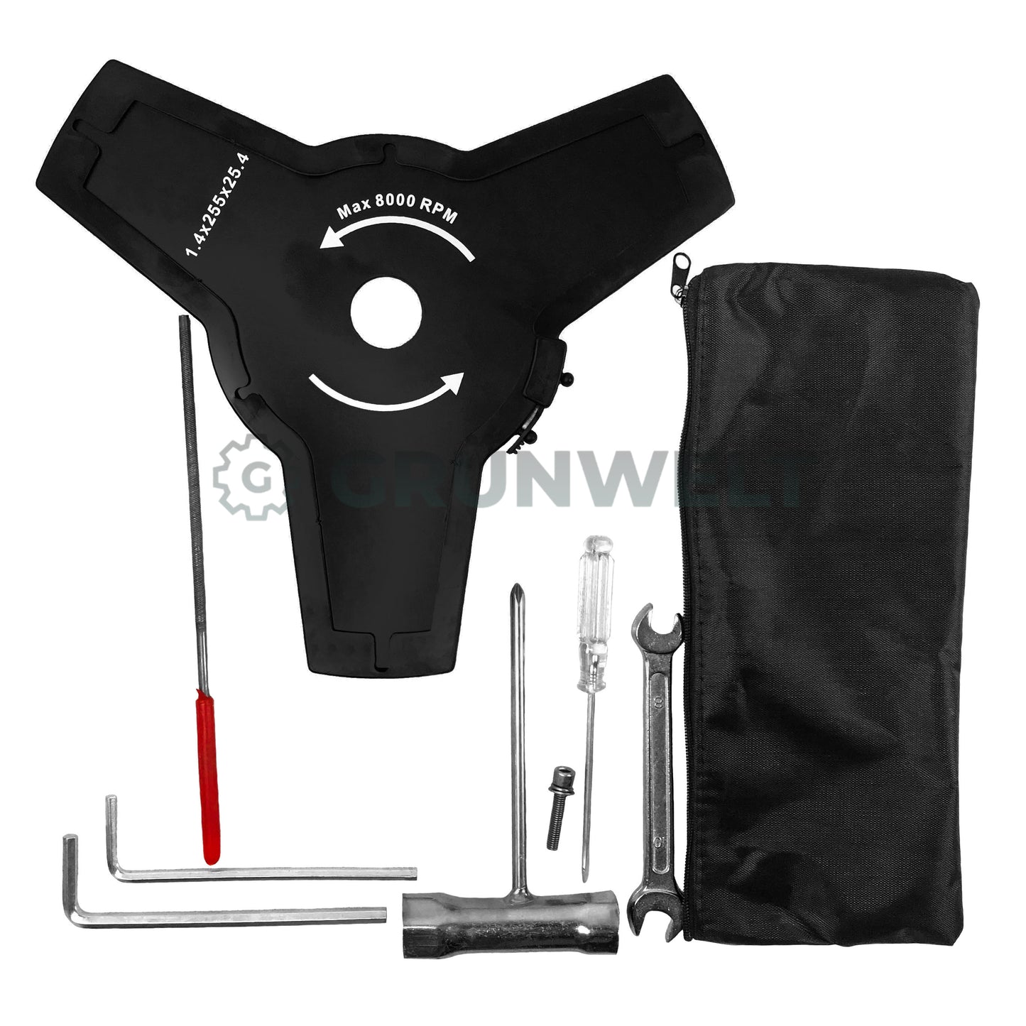 5in1 Motorsense Benzin Rasentrimmer Freischneider Hochentaster Heckenschere Multitool Grünwelt GW-44F-5A