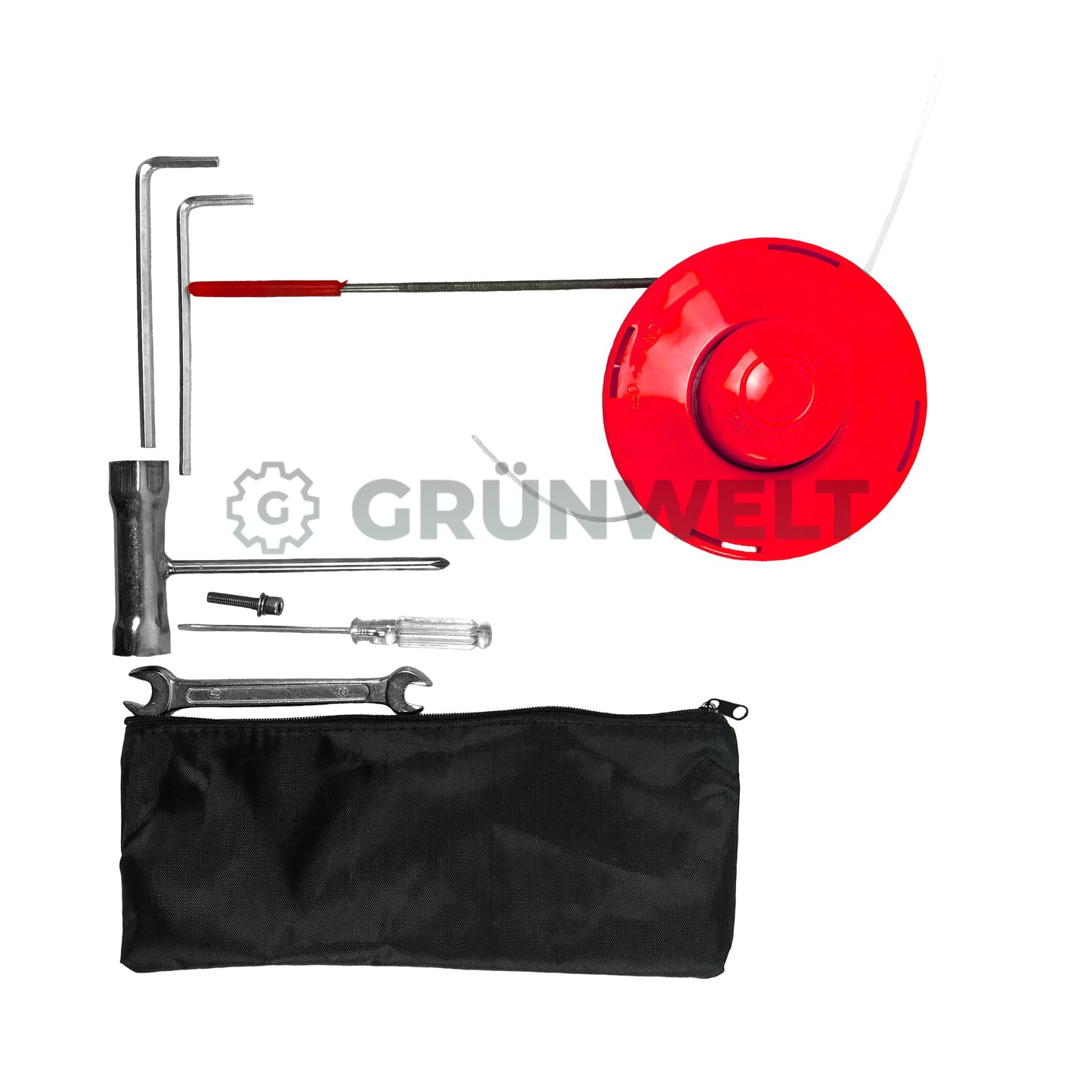 5in1 Motorsense Benzin Rasentrimmer Freischneider Hochentaster Heckenschere Multitool Grünwelt GW-44F-5A