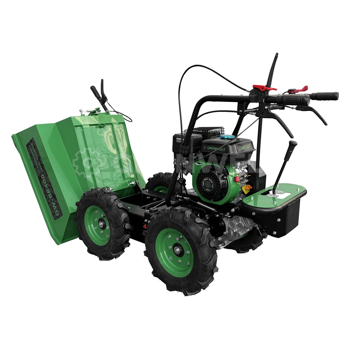Mini-Dumper Grünwelt GW-BR400, Raddumper, Vierradantrieb