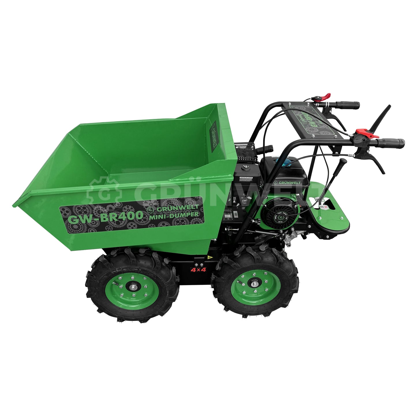 Mini-Dumper Grünwelt GW-BR400, Raddumper, Vierradantrieb