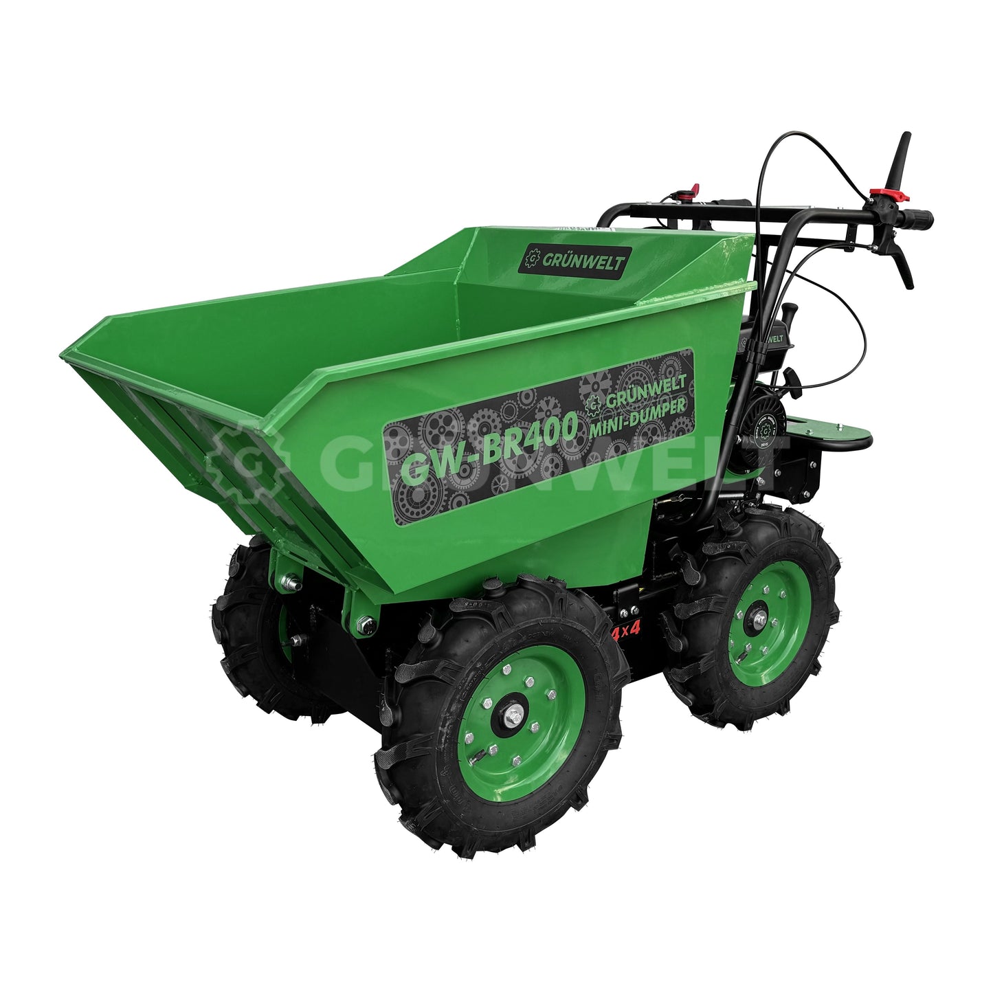 Mini-Dumper Grünwelt GW-BR400, Raddumper, Vierradantrieb