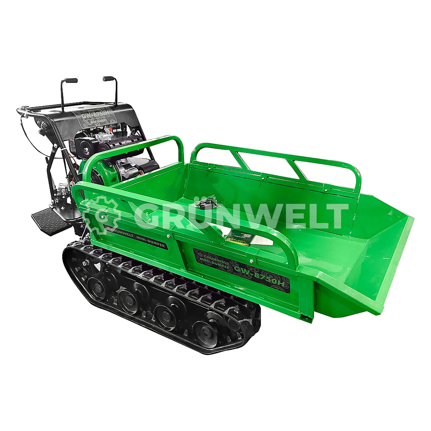 Mini-Raupendumper Grünwelt GW-B750BH (Diesel, E-Starter und Standplattform)