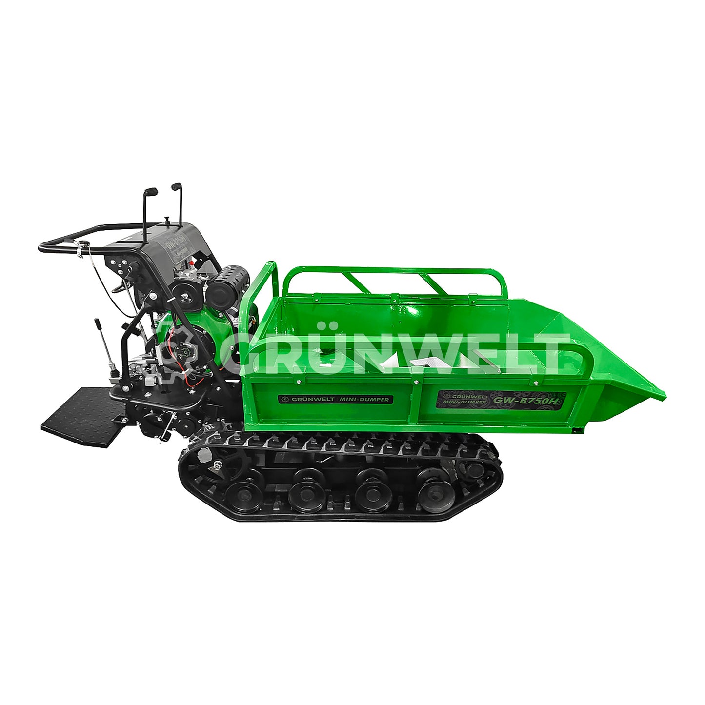 Mini-Raupendumper Grünwelt GW-B750BH (Diesel, E-Starter und Standplattform)
