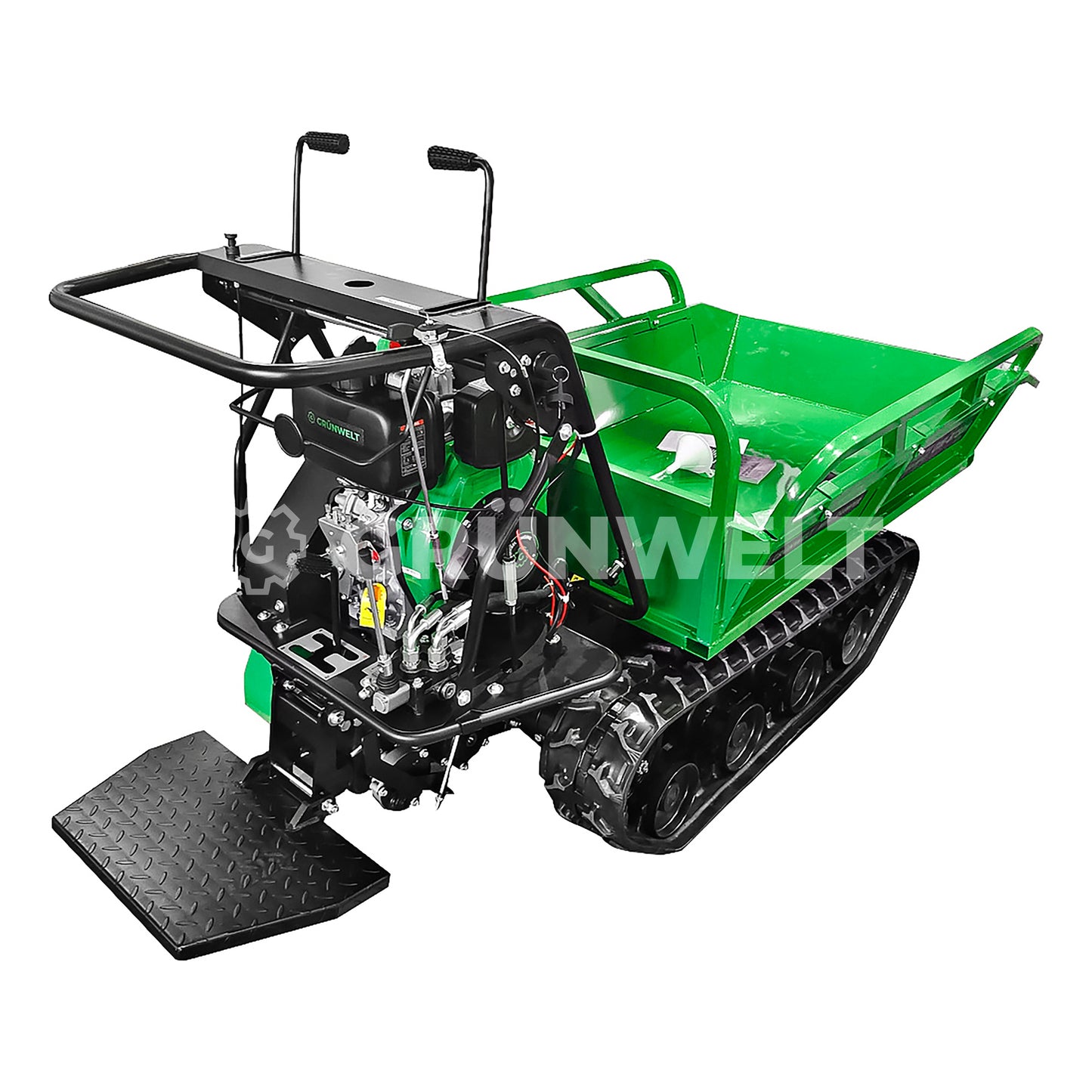 Mini-Raupendumper Grünwelt GW-B750BH (Diesel, E-Starter und Standplattform)