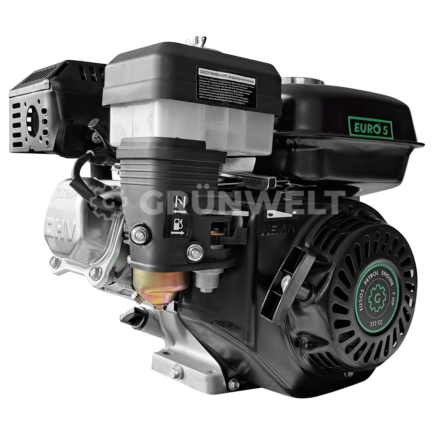 Benzinmotor Grünwelt GW170-T mit Keilwelle (25 mm)