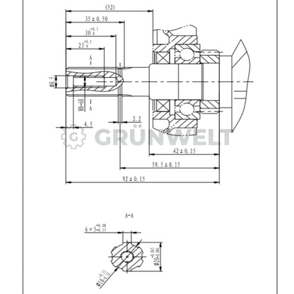 Benzinmotor Grünwelt GW170-T mit Keilwelle (20 mm)