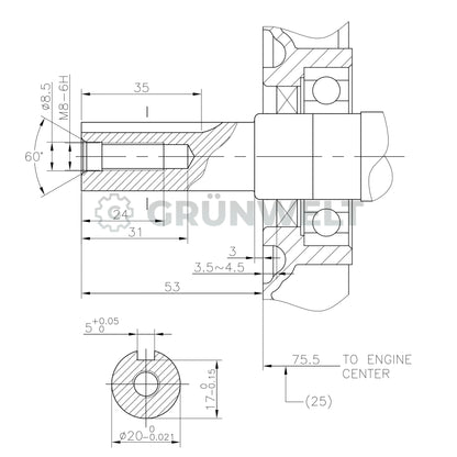 Benzinmotor Loncin LC168F-2H
