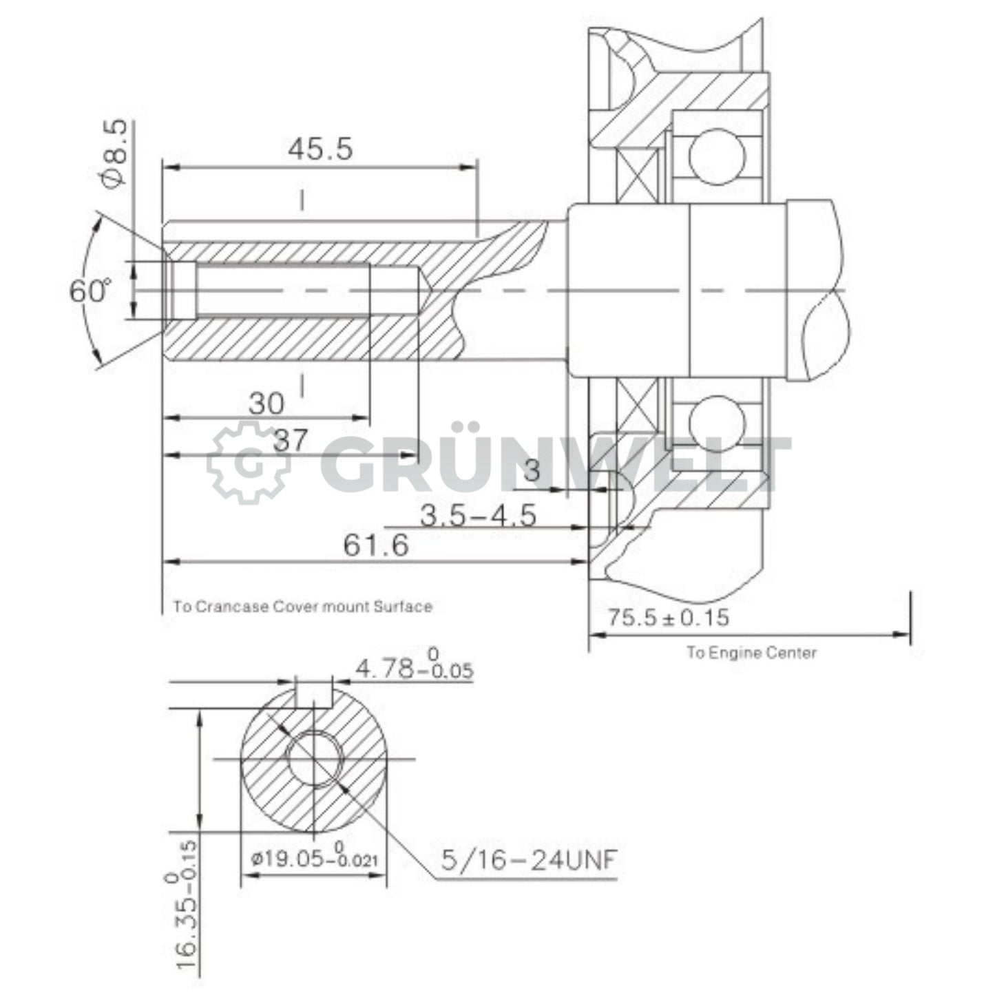 Benzinmotor Loncin LC170F-2 Neues Design (19.05 mm)