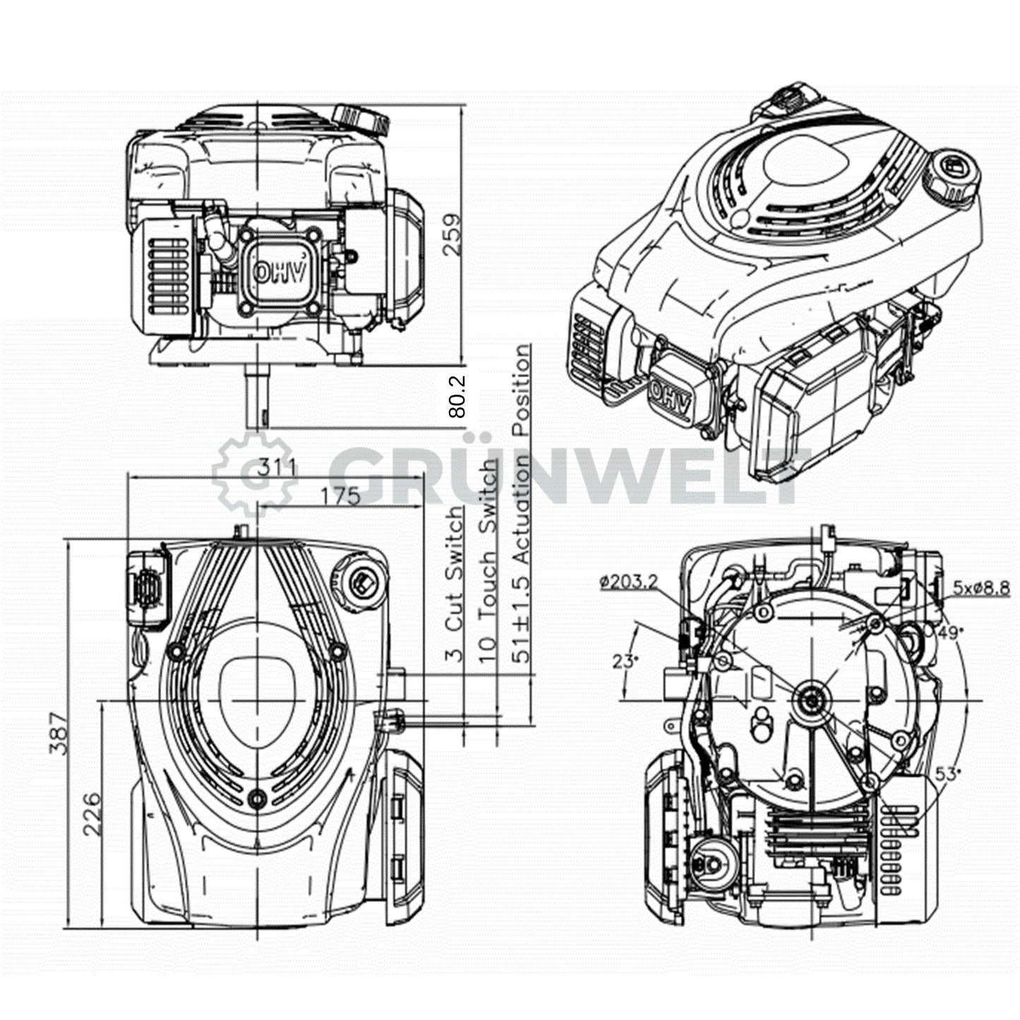 Benzinmotor Loncin LC1P65FE