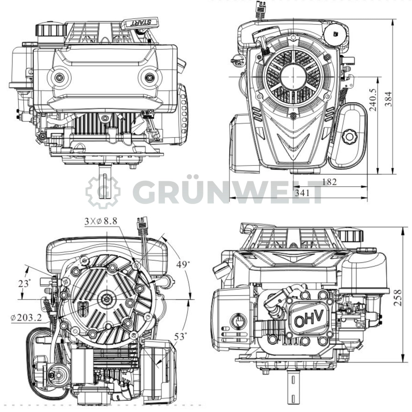 Benzinmotor Loncin LC1P75F