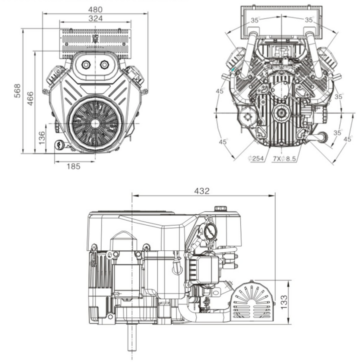 Benzinmotor Loncin LC2P77F