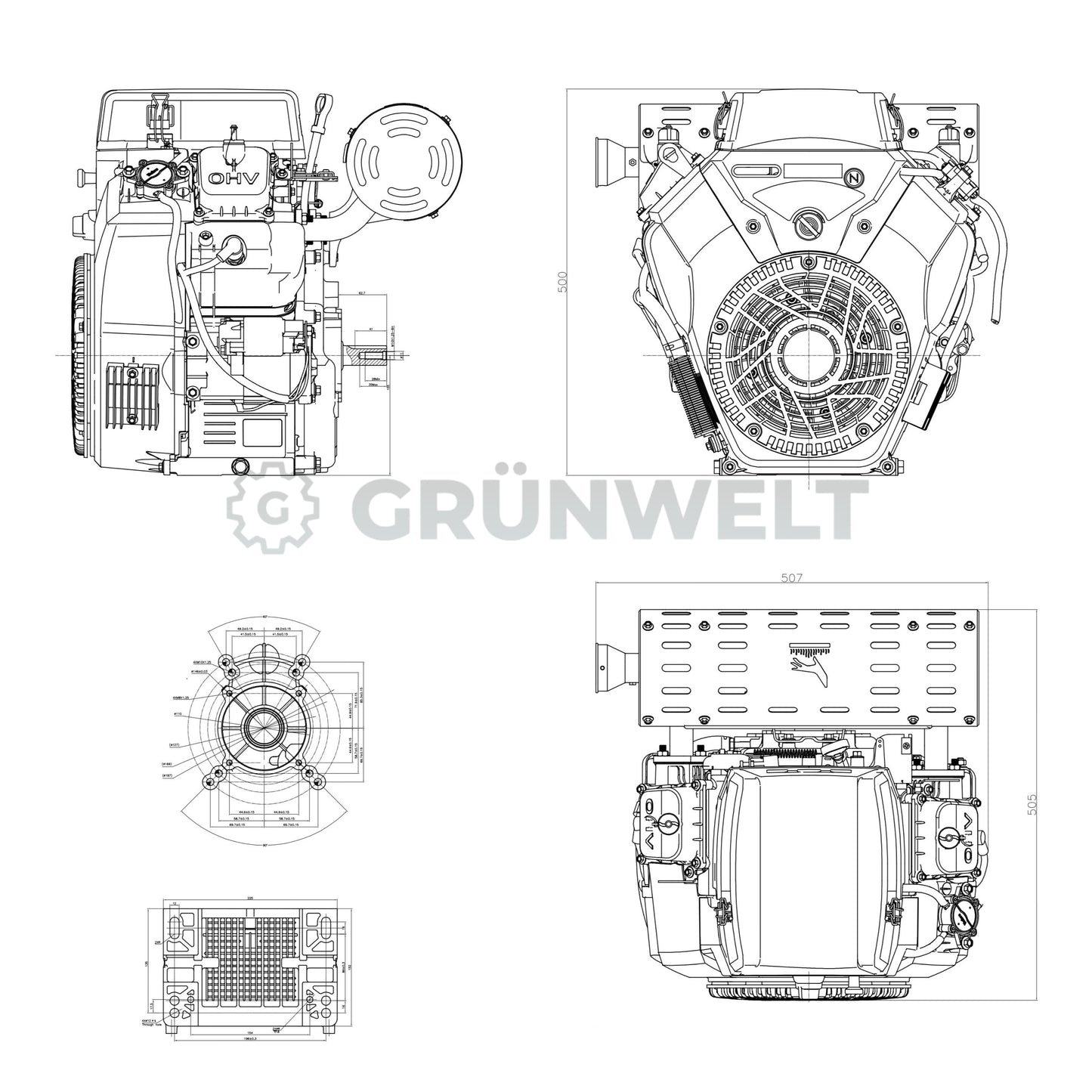 Benzinmotor Loncin LC2V80FD