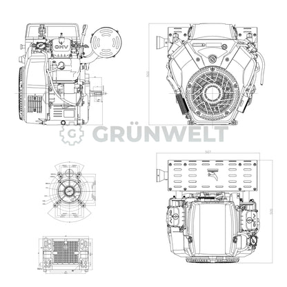 Benzinmotor Loncin LC2V80FD / Schaft: 25.4 mm
