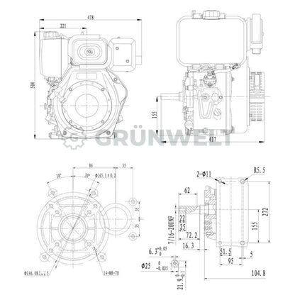 Dieselmotor Weima WM188FBE / ZYL mit Papierluftfilter