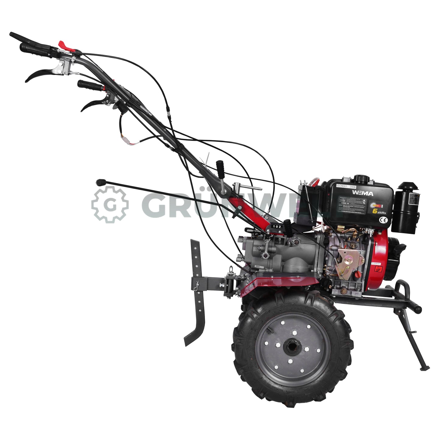 Motorhacke Weima WM1100BE-6 DIFF mit Bodenfräse und Eisenrädern (ohne Getriebe- und Motoröl)