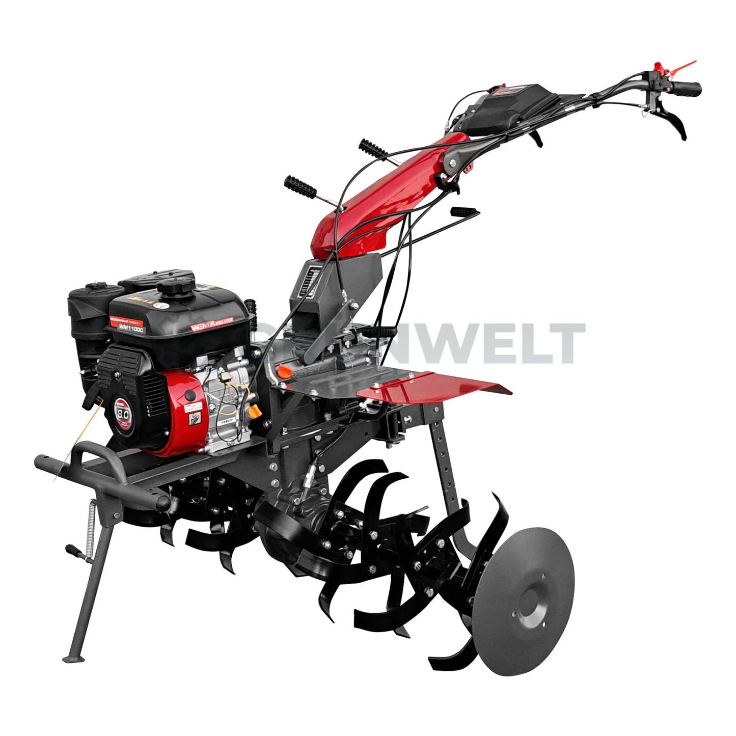 Rototiller Weima WM1100C-6 DIFF Deluxe SET with rotary mower and iron wheels (without gearbox and engine oil)