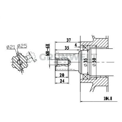 Dieselmotor Weima WM178FE mit Ölbadluftfilter mit Keilwelle (25 mm)